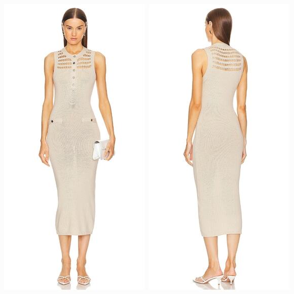 L'Academie Dresses & Skirts - L'Academie by Marianna Amarae Midi Dress in Cream Medium